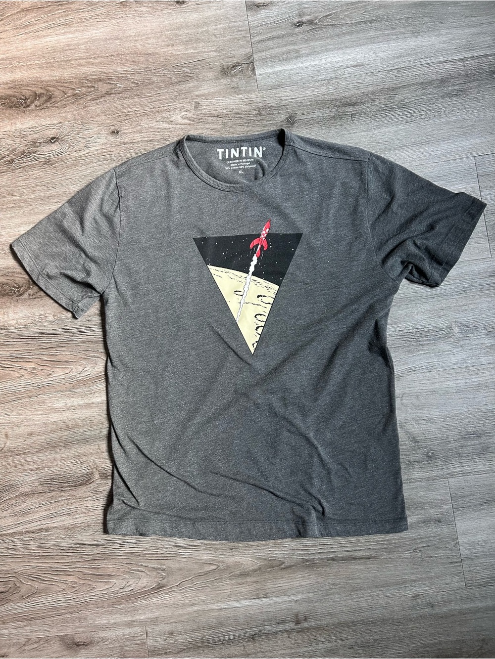 The Adventures of Tintin: The Moon Rocket T-Shirt - Grey (2017) - XL